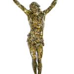 ALBEN, Christ Bullets, douilles, résine, 240 x 80 x 25 cm (dont piedestal 100 cm)