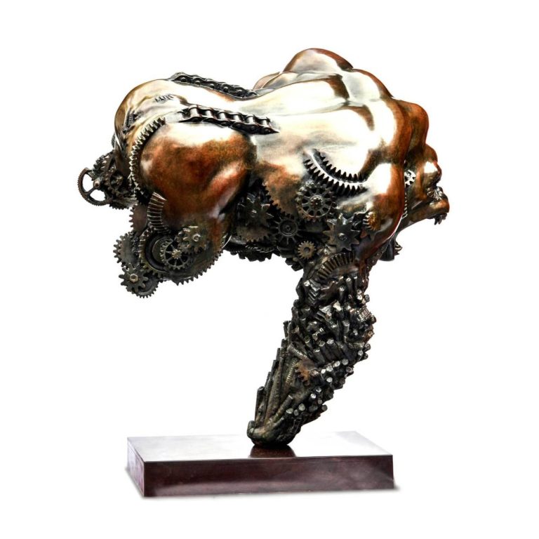 Thierry BENENATI, Gare au Gorille, bronze, 70 x 40 x 67 cm