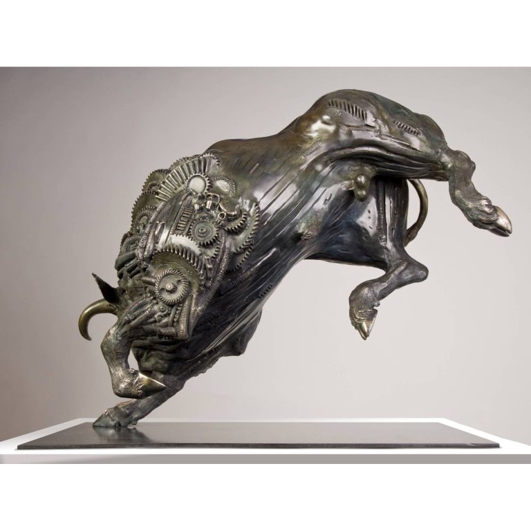 Thierry BENENATI, Taureau machine, Bronze, 50 x 68 x 39 cm