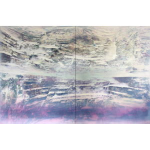 Erwann TIRILLY, "La caverna magnetica" de la série Atlas, Diptyque, Huile sur toile, 146 x 228 cm