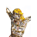 ALBEN, Christ Cartridges, Résine Et Cartouches De Fusil De Chasse, 240 X 80 X 25 Cm (dont Piedestal 100 Cm)