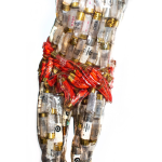 ALBEN, Christ Cartridges, Résine Et Cartouches De Fusil De Chasse, 240 X 80 X 25 Cm (dont Piedestal 100 Cm)