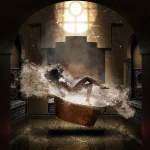 Nicolas BOUTRUCHE , Gynécée de la série Apesanteur,  Photographie Tirage Dibond Ou Plexiglass Et Caisson Lumineux, 110 X 110 Cm