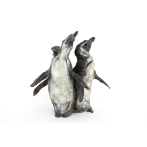 Jean-François Gambino - Manchots - Bronze - 34 X 36 X 30 Cm