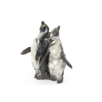 Jean-François Gambino – Manchots – Bronze – 34 X 36 X 30 Cm