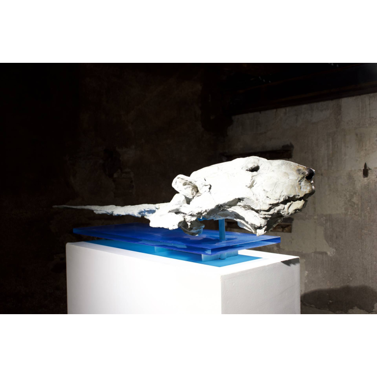 Jean-François Gambino – Paradis perdu – Bronze et verre teinté – 45 x 35 x 135 cm