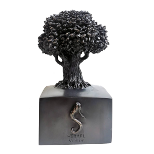 HERREL, La douzième graine, Bronze, Patine noire, 27 X 16 X 15 cm