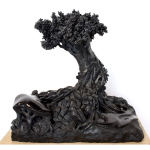 Herrel – Co Existence II – Marbre Noir De Golzinne (Belgique) – 46 X 44 X 32 Cm  – Pièce Unique