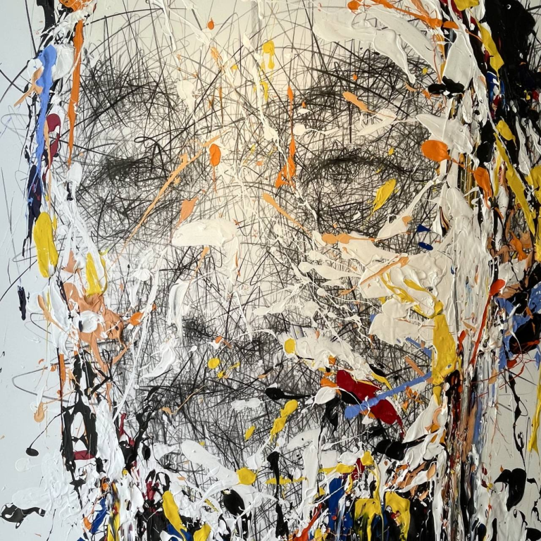 Hom NGUYEN, You Man, Technique Mixte Sur Toile, 200 X 150 Cm