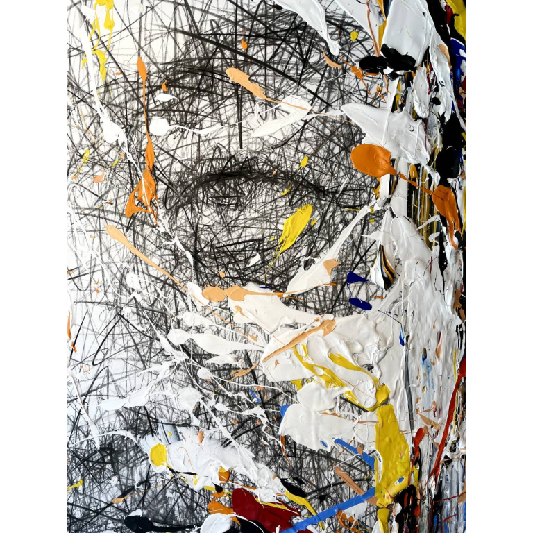 Hom NGUYEN, You Man, Technique Mixte Sur Toile, 200 X 150 Cm