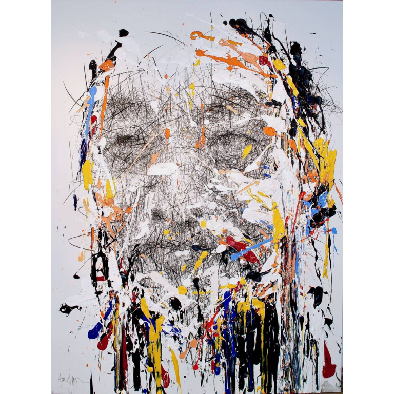 Hom NGUYEN, You Man, Technique Mixte Sur Toile, 200 X 150 Cm