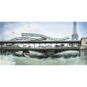 Nicolas BOUTRUCHE, Bir Hakeim De La Série Voyeurisme Au 1/10e , Photographie, Tirage Dibond Ou Plexiglass Et Caisson Lumineux, 100 X 200 Cm