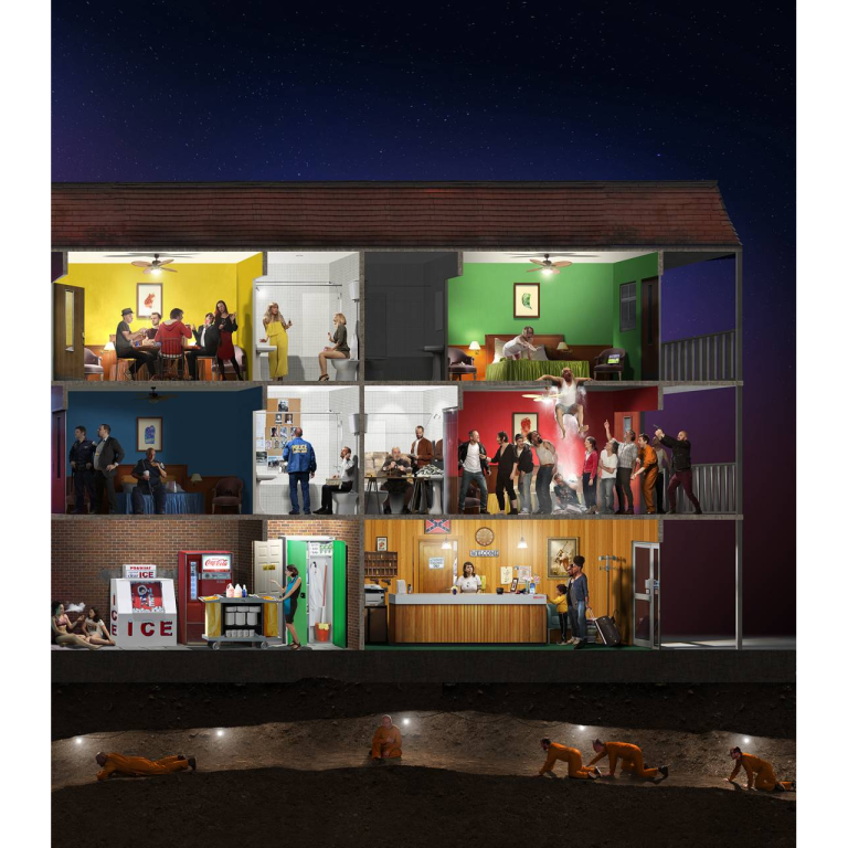 Nicolas BOUTRUCHE, Motel, Photographie, Tirage Sur Dibond Ou Plexiglass Sur Caisson Lumineux, 80 X 200 Cm Ou 100 X 250 Ou 120 X 300 Cm
