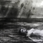 Qiongfei Zhang , Nuages et pluie, Encre de chine sur toile, 140 x 260 cm