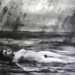 Qiongfei Zhang , Nuages et pluie, Encre de chine sur toile, 140 x 260 cm