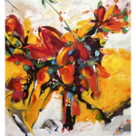 CADENE, Le Ciel En Feu, Acrylique sur Toile, 100 X 100 Cm