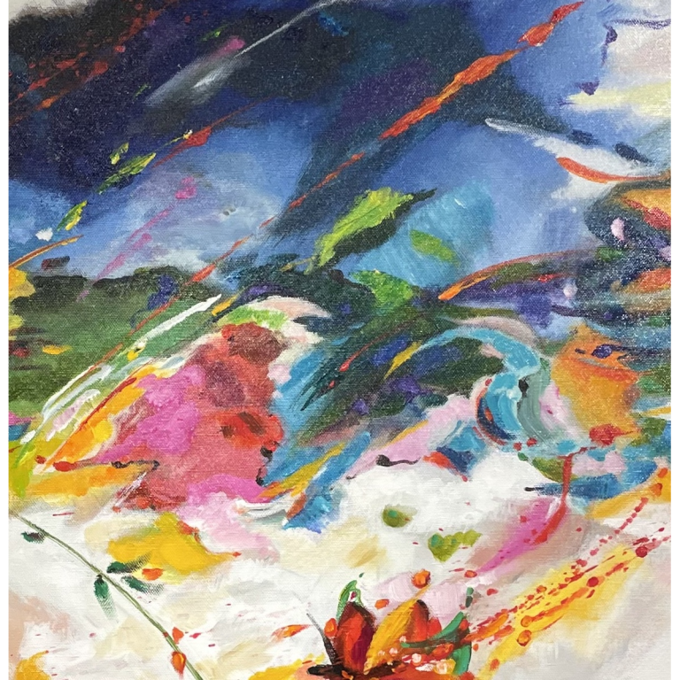 CADENE, Le Ciel En Feu, Acrylique sur Toile, 100 X 100 Cm