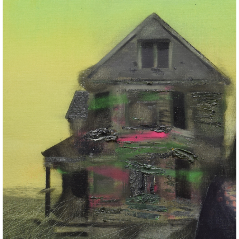 Jose Luis CENA, Follow the yellow brick road, peinture à l’huile, 80 x 80 cm