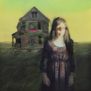 Jose Luis CENA, Follow the yellow brick road, peinture à l'huile, 80 x 80 cm