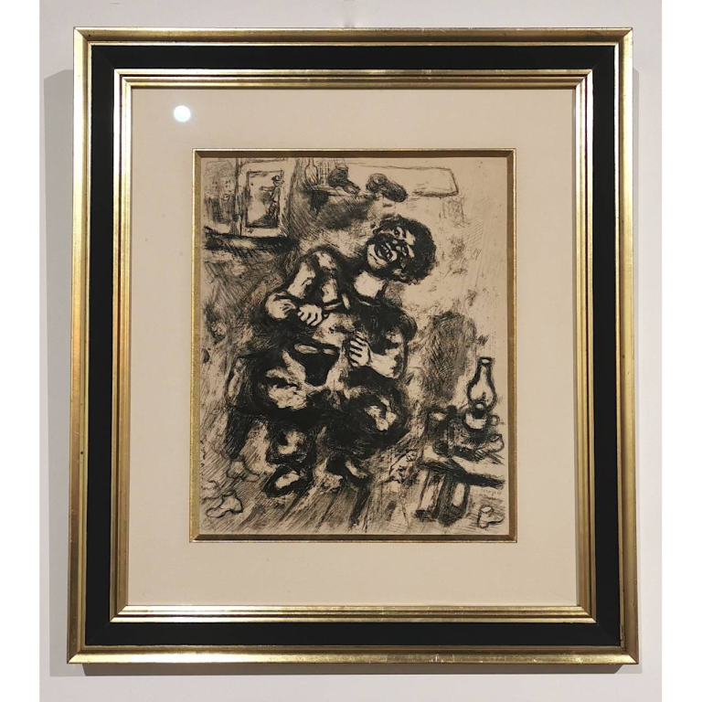 CHAGALL Marc, Le Cordonnier, Vers 1927 1930, Eau Forte Signée, Illustrant Les Fables De La Fontaine, 29,5 X 24 Cm