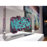 NASTY, 4 crashed cans, Inclusion cristal de synthèse, 33 X 23 X23 cm