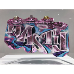 NASTY, 4 crashed cans, Inclusion cristal de synthèse, 33 X 23 X23 cm