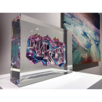 NASTY, 4 crashed cans, Inclusion cristal de synthèse, 33 X 23 X23 cm