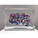 NASTY, 4 crashed cans, Inclusion cristal de synthèse, 33 X 23 X23 cm