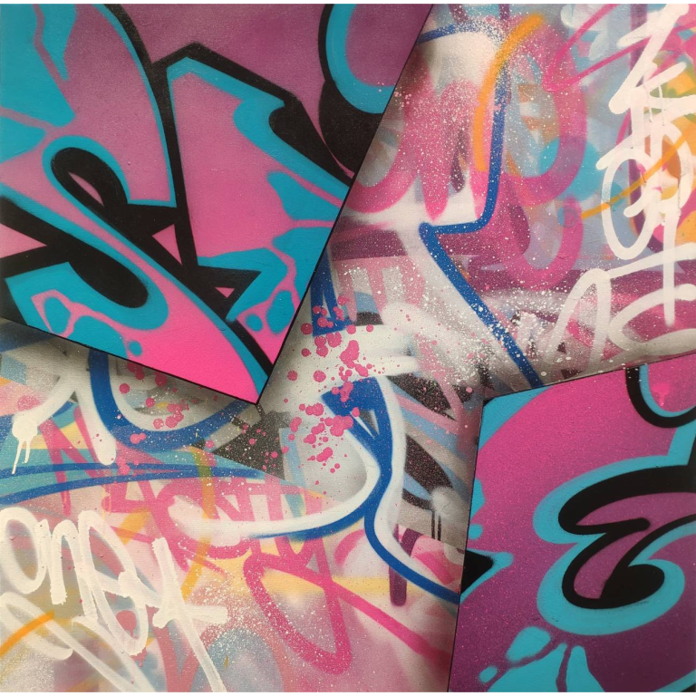 NASTY, NASTY156, Peinture aérosol, 100 x 100 x 2,4 cm