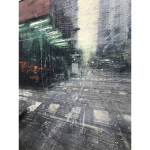 Alejandro QUINCOCES – Light in the steet – Peinture à l’huile – 85×85 cm