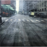 Alejandro QUINCOCES – Light in the steet – Peinture à l’huile – 85×85 cm