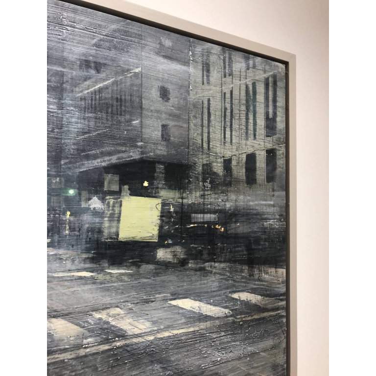 Alejandro QUINCOCES – Light in the steet – Peinture à l’huile – 85×85 cm