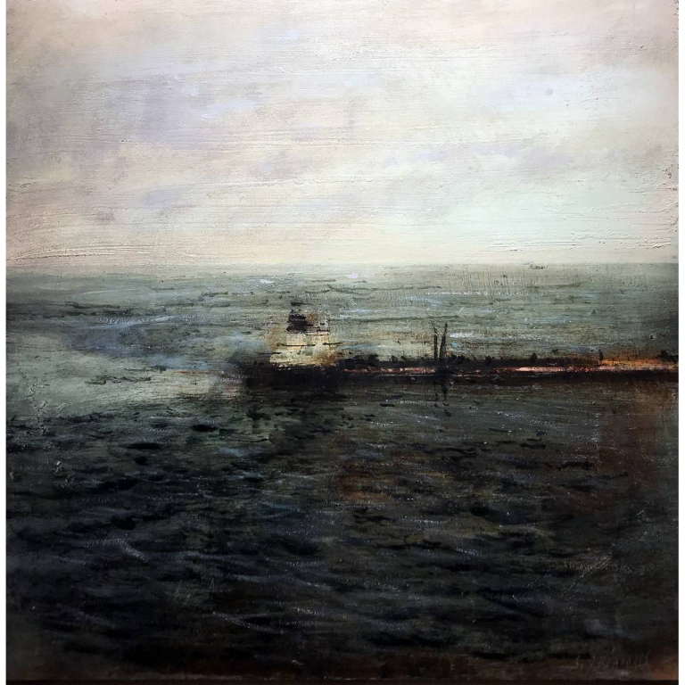 QUINCOCES, Prestige II, Huile Sur Bois, 40 X 40 Cm