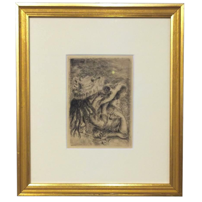 Auguste RENOIR, Le Chapeau Épinglé, Vers 1894, Gravure Signée Dans La Planche, 11,5 X 8 Cm