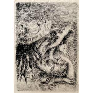 Auguste RENOIR, Le Chapeau Épinglé, Vers 1894, Gravure Signée Dans La Planche, 11,5 X 8 Cm