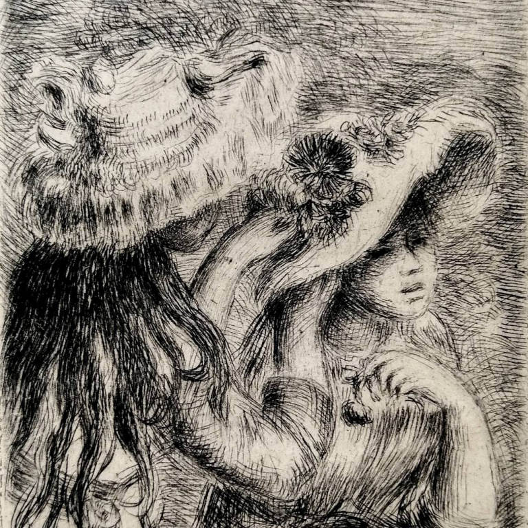 Auguste RENOIR, Le Chapeau Épinglé, Vers 1894, Gravure Signée Dans La Planche, 11,5 X 8 Cm