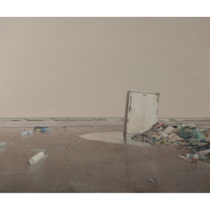 Zabaleta Joseba Sanchez - Nevera en la playa - Huile sur toile - 57,9 X 69 cm