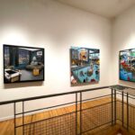 ALIONE, Installation, Souvenir d’une nuit étoilée, Huile, bombe aérosol et acrylique sur toile, 80 x 120 cm