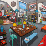 ALIONE, Un brin nostalgique, Huile, bombe, aérosol et acrylique sur toile, 140 X 140 cm