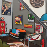 ALIONE, Un brin nostalgique, Huile, bombe, aérosol et acrylique sur toile, 140 X 140 cm