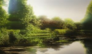 Jean-Marc AMIGUES, Paysage Lacustre, Huile Sur Toile, 120 X 180 Cm