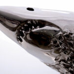 Thierry BENENATI , Requin Cimetière, Bronze Recouvert D’argent, 74 X 102 X 45 Cm