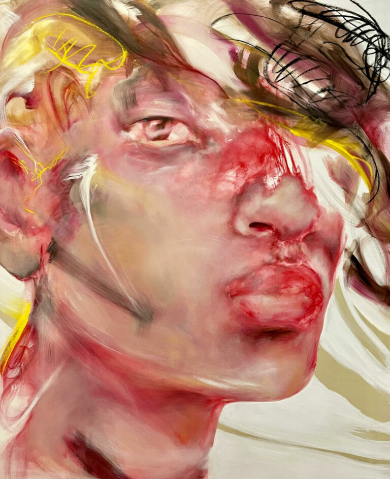 Sabine DANZE, Sans Titre, Peinture à l’huile sur toile, 200 X 150 Cm