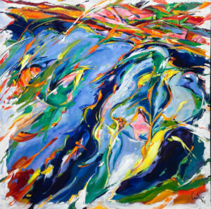 Bernard CADENE, Eau de Vie ..., Acrylique et huile sur toile, 100 x 100 cm