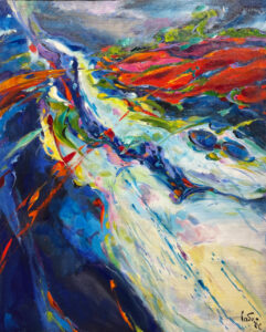 Bernard CADENE, La coulée verte, Acrylique et huile sur toile, 100 x 80 cm