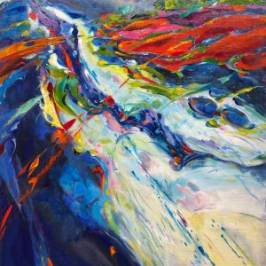 Bernard CADENE, La coulée verte, Acrylique et huile sur toile, 100 x 80 cm