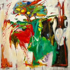 Bernard CADENE, La Nature OGM, Acrylique et huile sur toile 100 X 100 cm