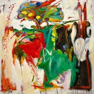 Bernard CADENE, La Nature OGM, Acrylique et huile sur toile 100 X 100 cm