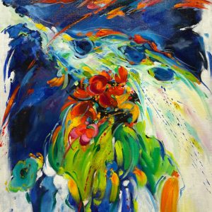 Bernard CADENE Le ciel de feu, Acrylique et huile sur toile, 116 x 89 cm