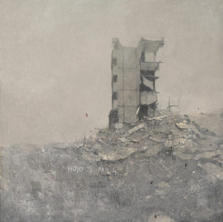 Joseba Sanchez ZABALETA, Hoyo 18 Par 4, Huile sur bois, 40 x 40 cm